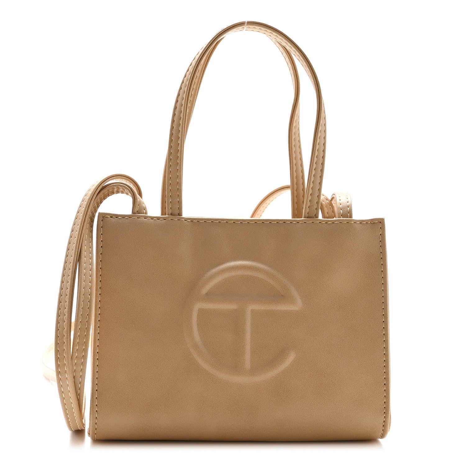 Telfar Vegan Leather Small Shopping Bag Cream 1 of 9
