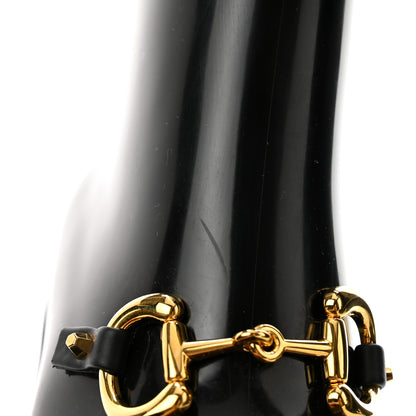 Gucci Rubber Horsebit Knee High Boots 39 Black 8 of 9