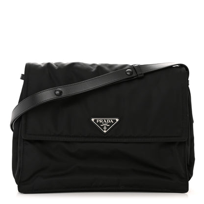 Prada Re-Nylon Vitello Padded Large Flap Shoulder Bag Black 1 of 13