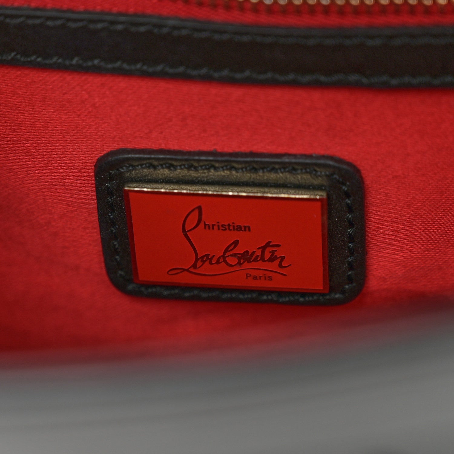 Christian Louboutin Calfskin Woven Small Sweet Charity NV Shoulder Bag Black 6 of 12