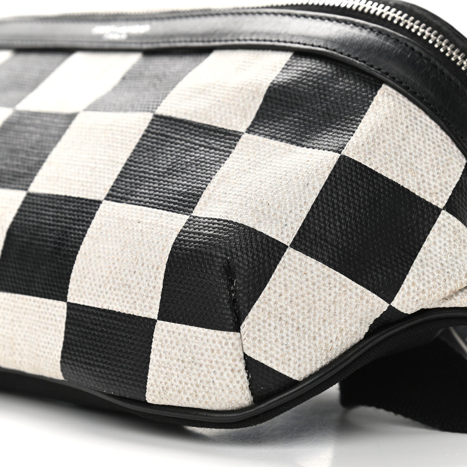 Saint Laurent Canvas Classic Belt Bag Black White 9 of 13
