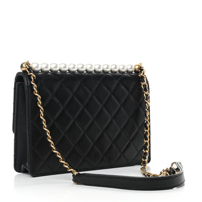 Chanel Lambskin Quilted Small Chic Pearls Flap Black 3 of 13