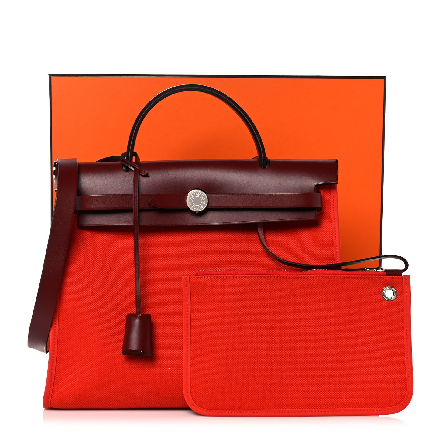 Vache Hunter Toile Herbag Zip 31 PM Capucine Rouge H