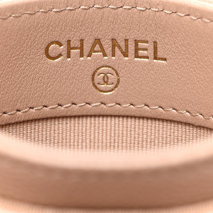 Chanel Caviar Quilted Crystal Card Holder Beige 6 of 9