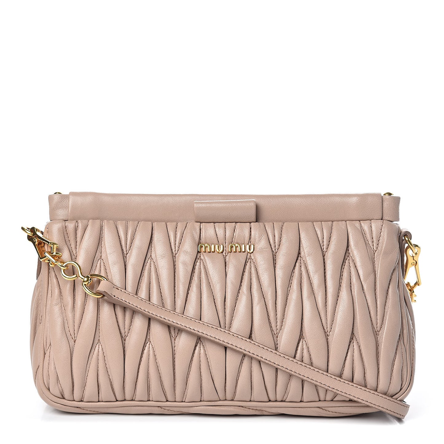 Nappa Matelasse Clutch Cammeo