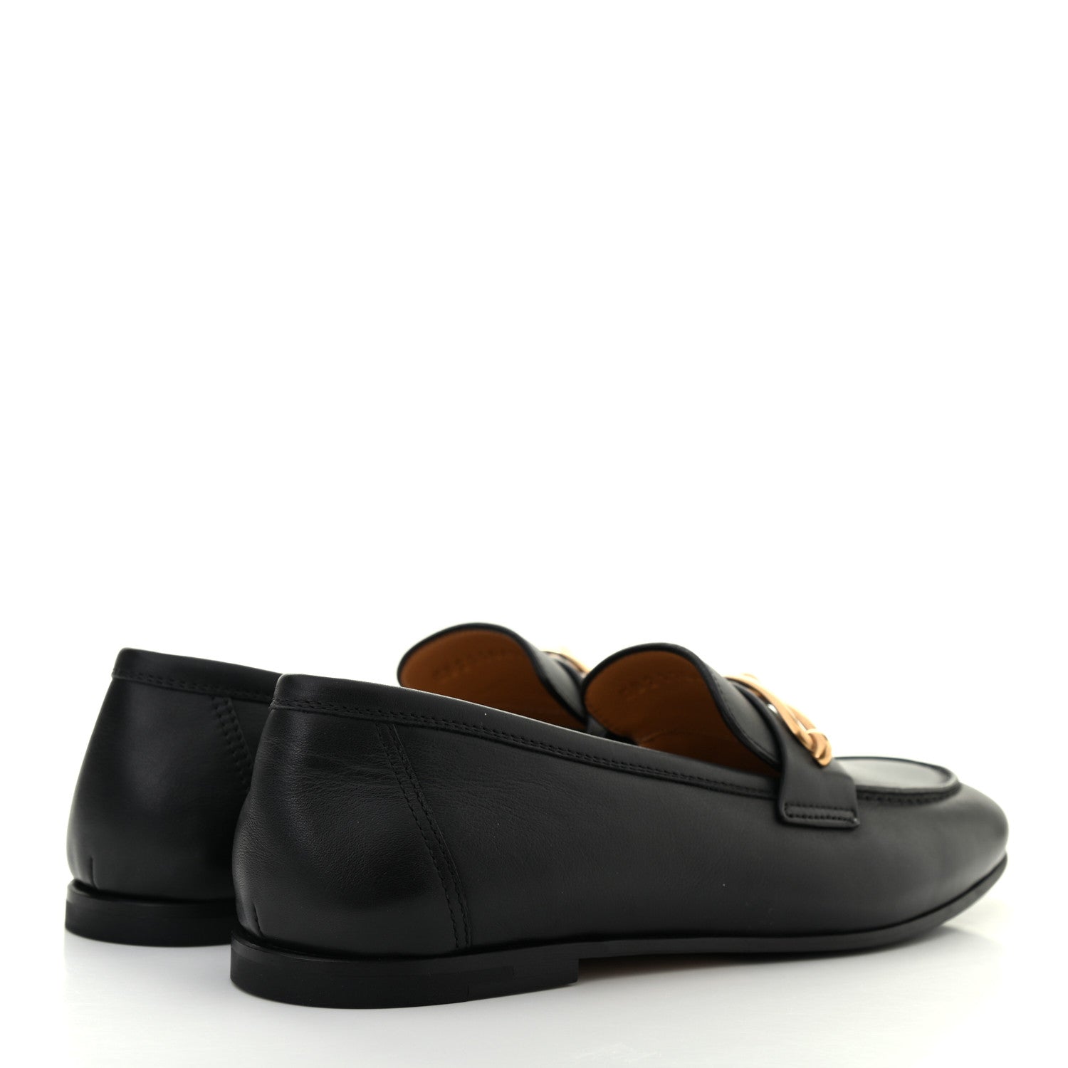 Hermes Calfskin Womens Colette Loafers 37 Black 4 of 10