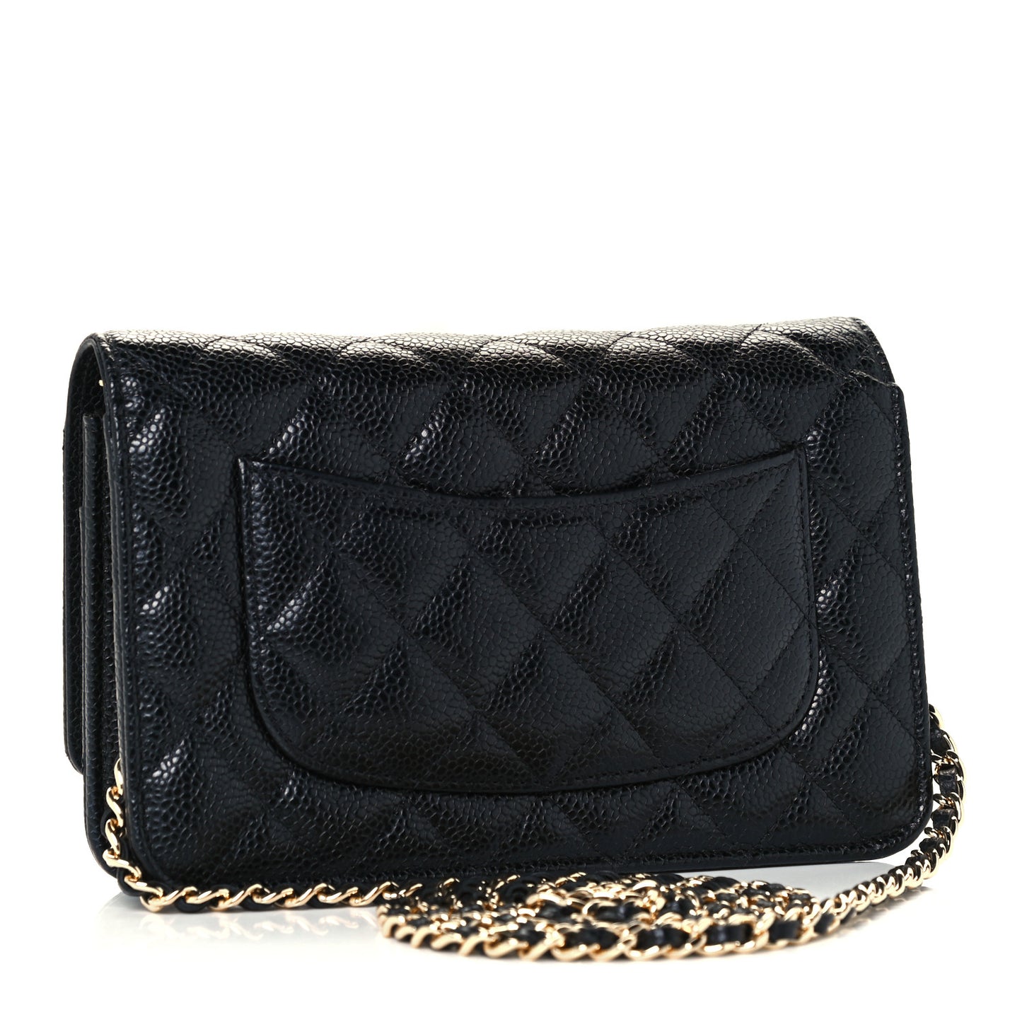 Caviar Quilted Wallet On Chain WOC Black