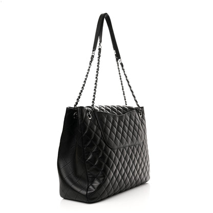 Chanel Lambskin Quilted Front Flap Tote Black 2 of 12