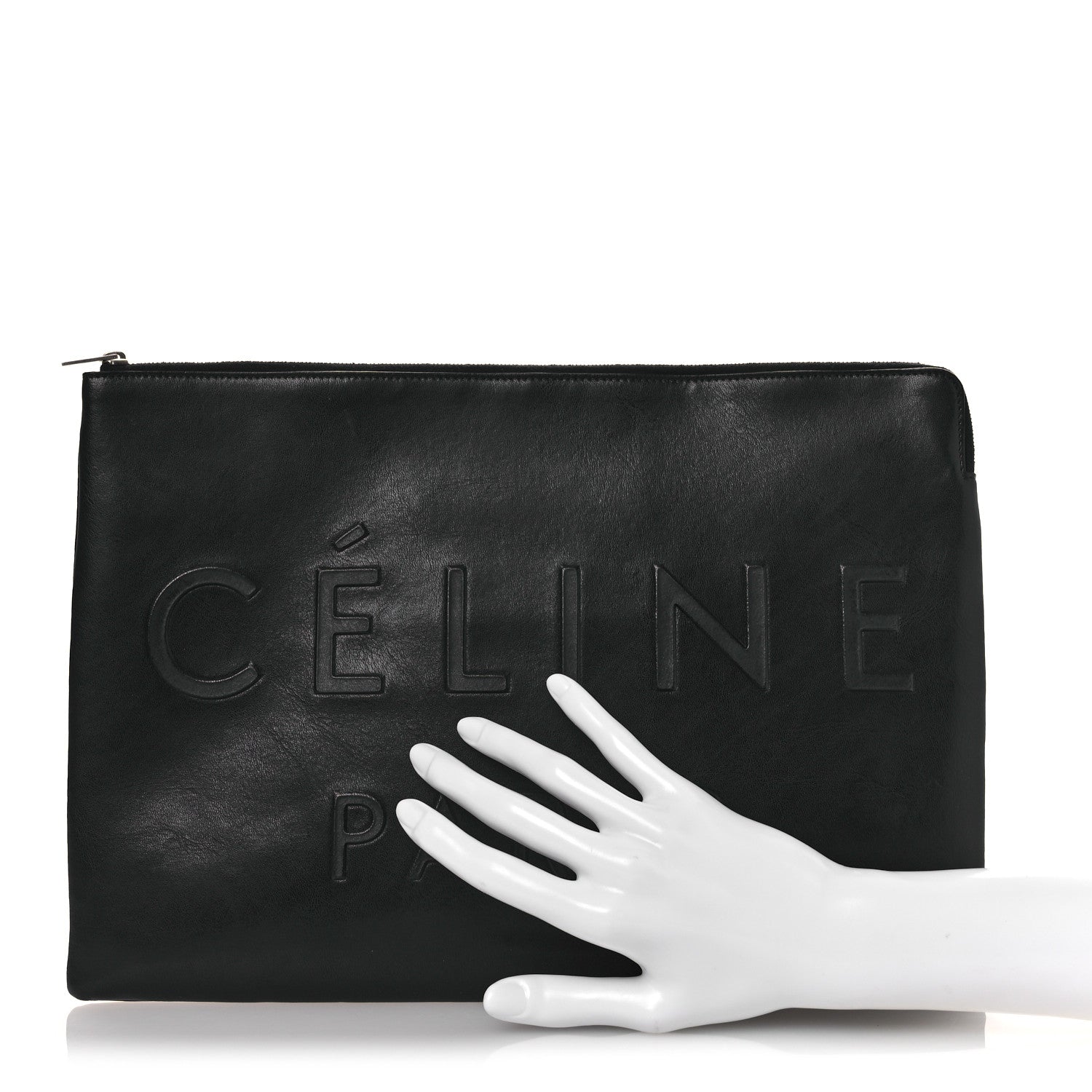 Celine Calfskin Large Made In Clutch Pouch Black 3 of 14