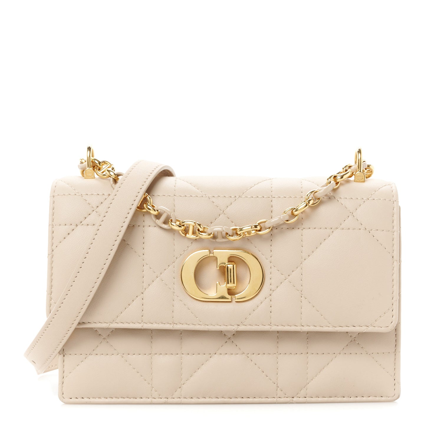 Lambskin Macrocannage Mini Miss Caro Bag Caramel Beige
