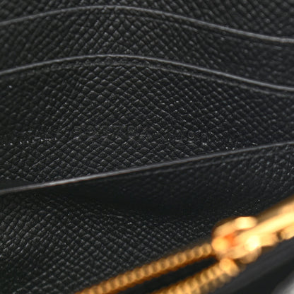Balenciaga Grained Calfskin Logo Cash Continental Wallet on Chain Black White 7 of 11