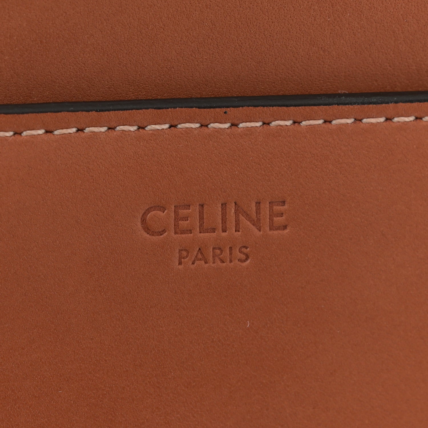 Celine Satinated Calfskin Small 16 Top Handle Bag Tan 6 of 11