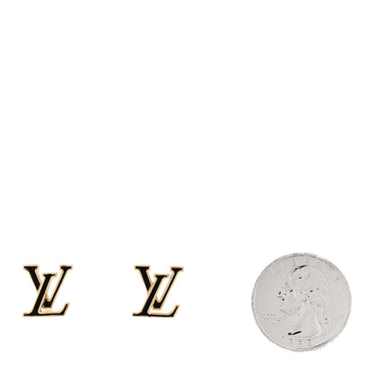 Louis Vuitton Metal Enamel LV Iconic Earrings Gold 2 of 6