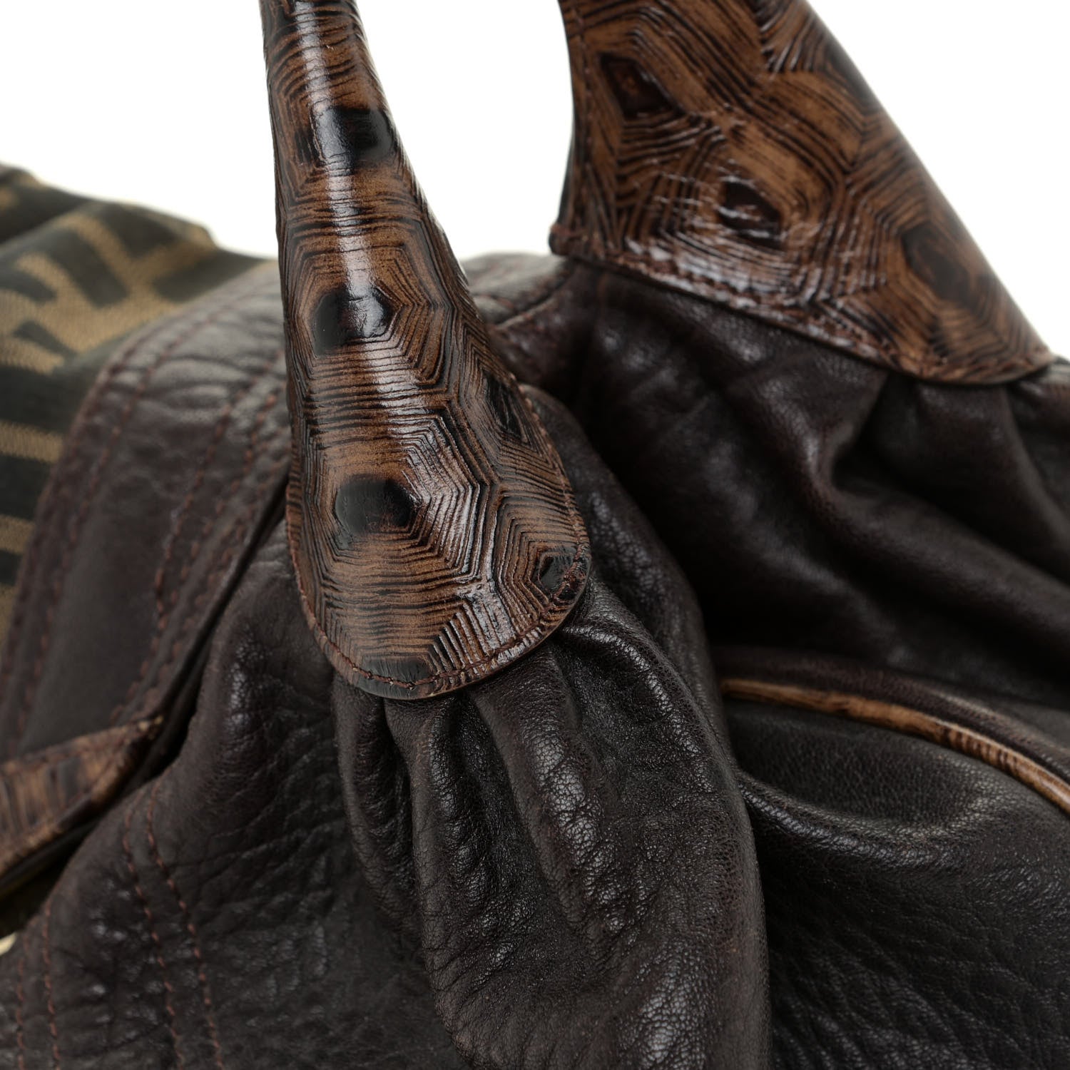 Fendi Zucca Nappa Nuvolata Vitello Tortuga Spy Tobacco Moro 16 of 19