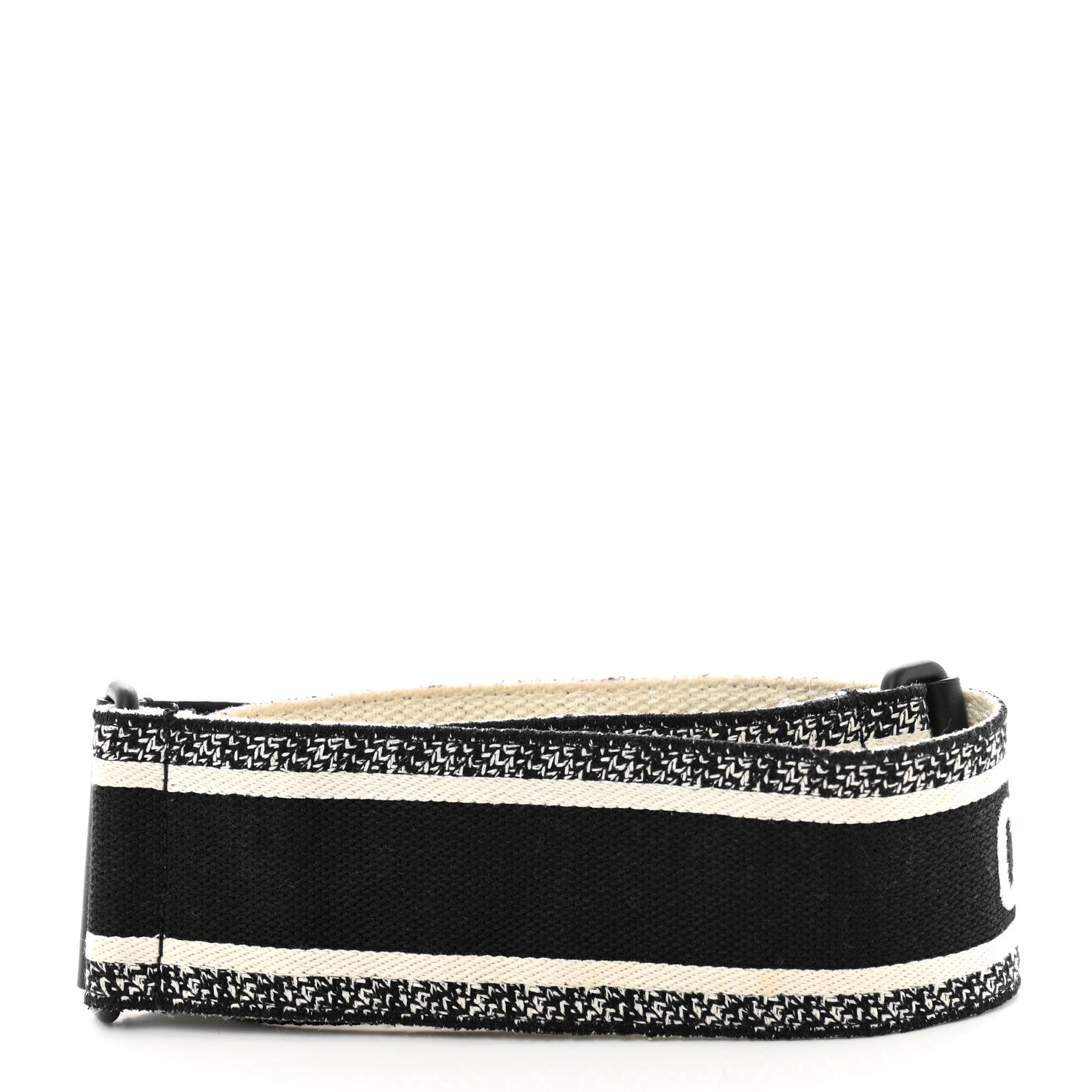 Christian Dior Canvas Embroidered Shoulder Strap Black Ultramatte 2 of 6