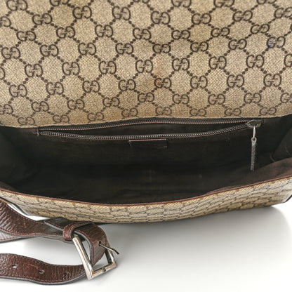 Gucci GG Plus Monogram Web Large Flap Messenger Beige Dark Brown 4 of 10