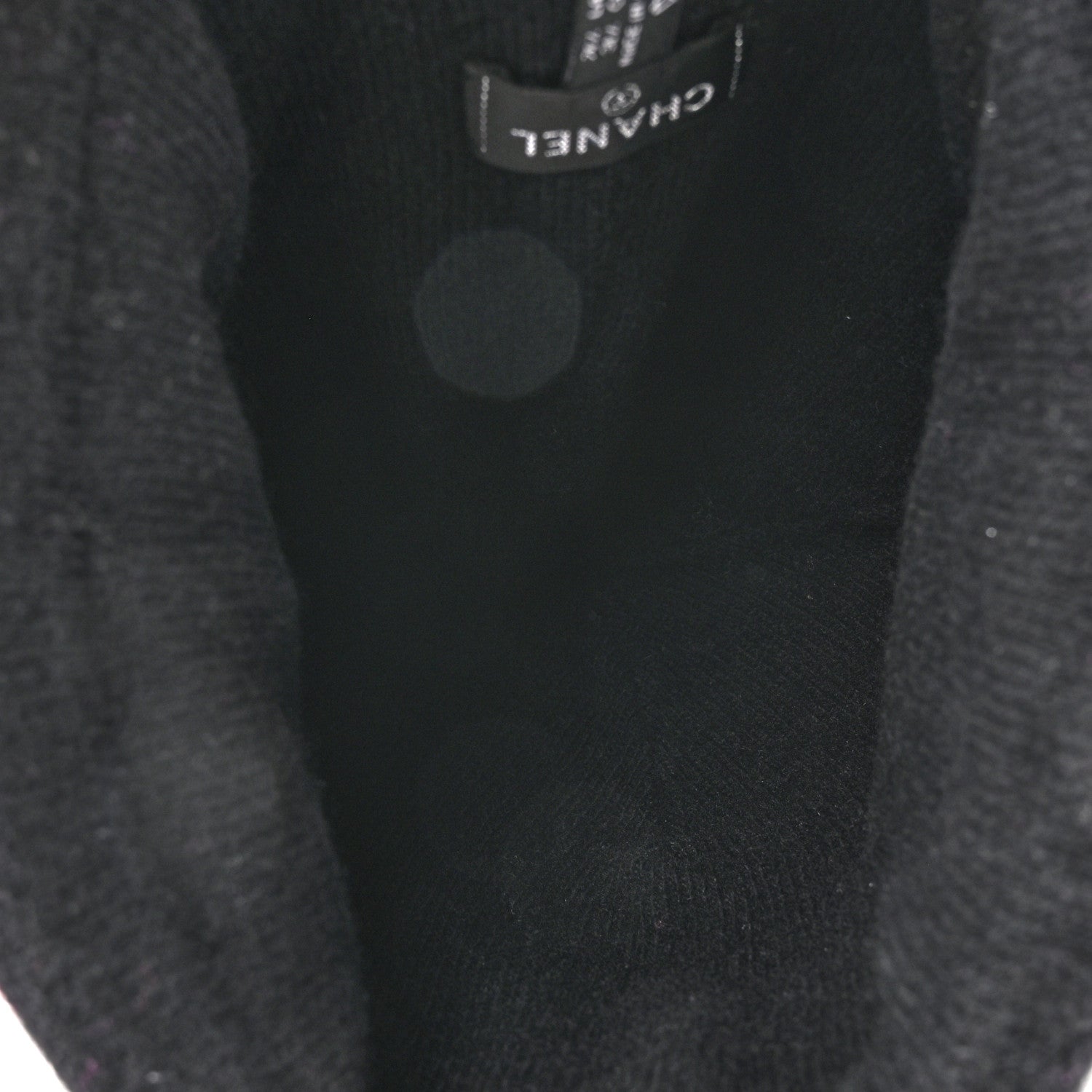 Chanel Cashmere Logo Beanie Hat Black Fuchsia 4 of 5
