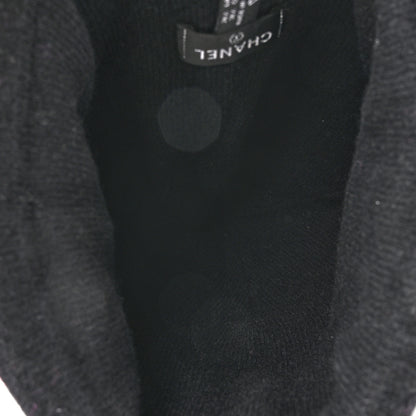 Chanel Cashmere Logo Beanie Hat Black Fuchsia 4 of 5