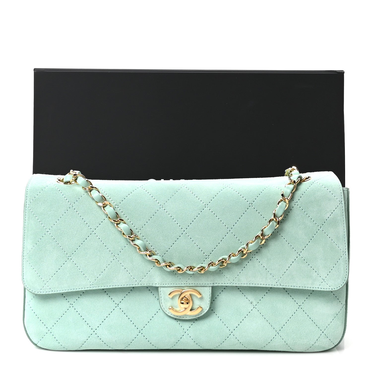Chanel Suede Calfskin Small Souplissimo Maxi Flap Green 11 of 11