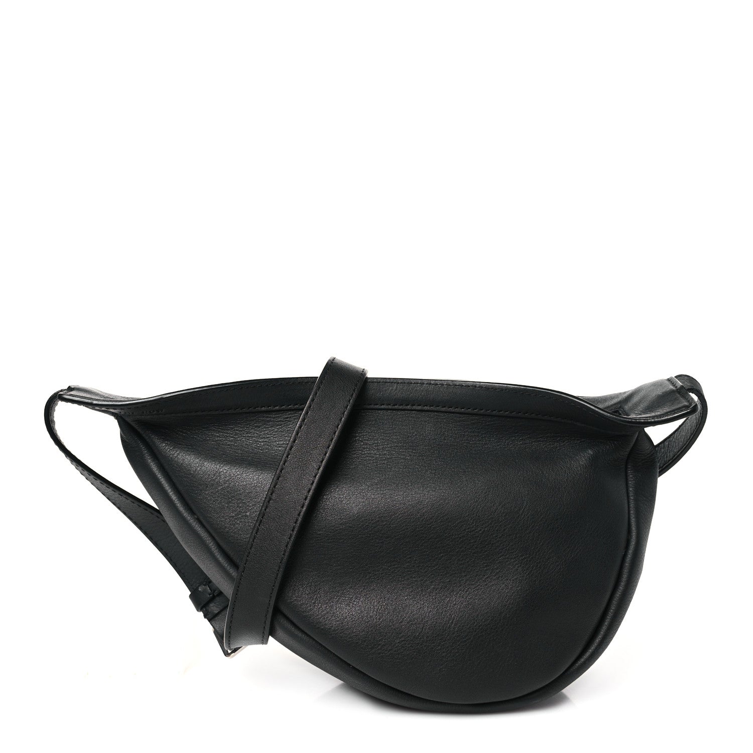 The Row Grained Calfskin Small Slouchy Banana Bag Black 1 of 11