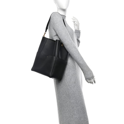 Celine Soft Grained Calfskin Sangle Bucket Bag Black 2 of 14