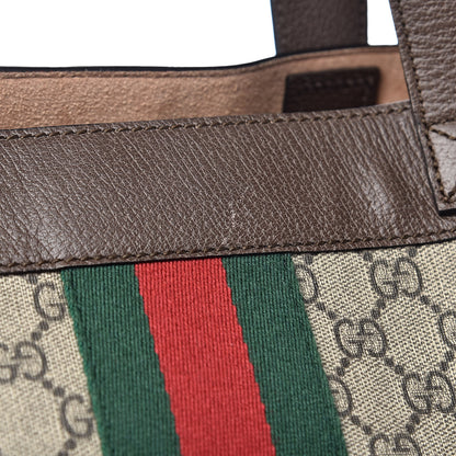 Gucci GG Supreme Monogram Web Large Ophidia Vertical Shopping Tote Brown 9 of 12