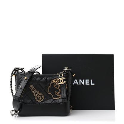 Chanel Aged Calfskin Quilted Charms Small Gabrielle Hobo Black 11 of 11