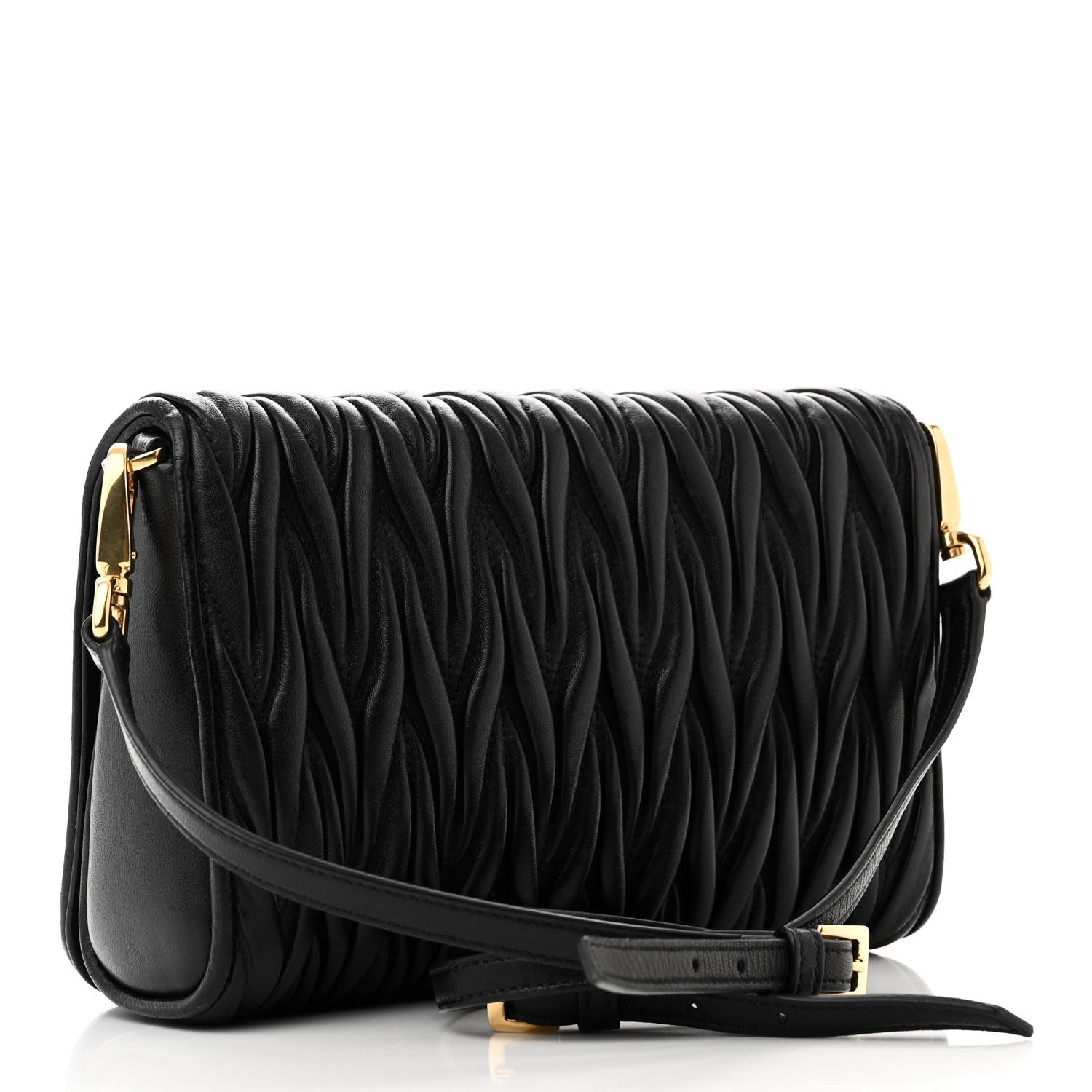Miu Miu Nappa Matelasse Crossbody Black 3 of 9