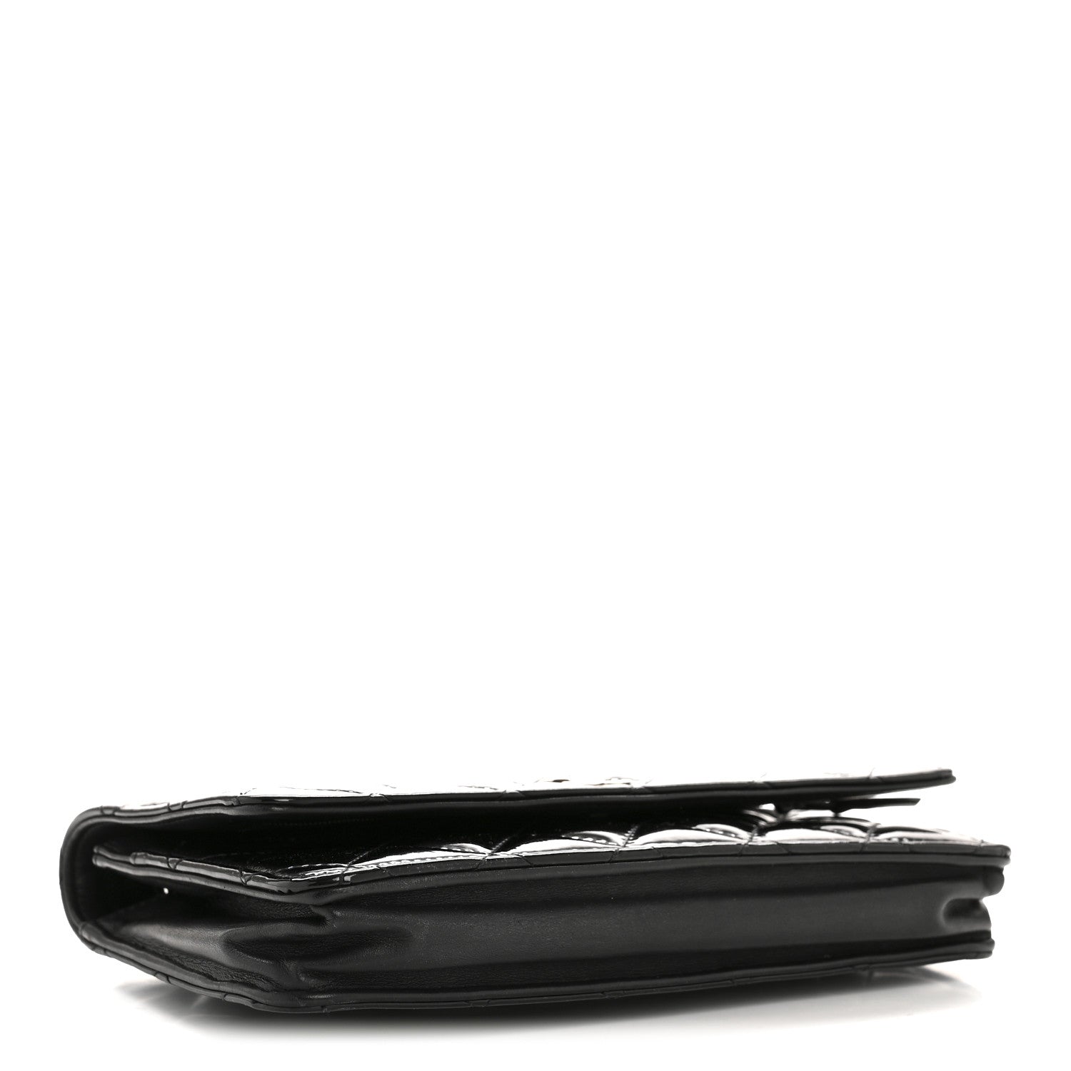 Chanel Patent Quilted Wallet On Chain WOC Black 4 of 13