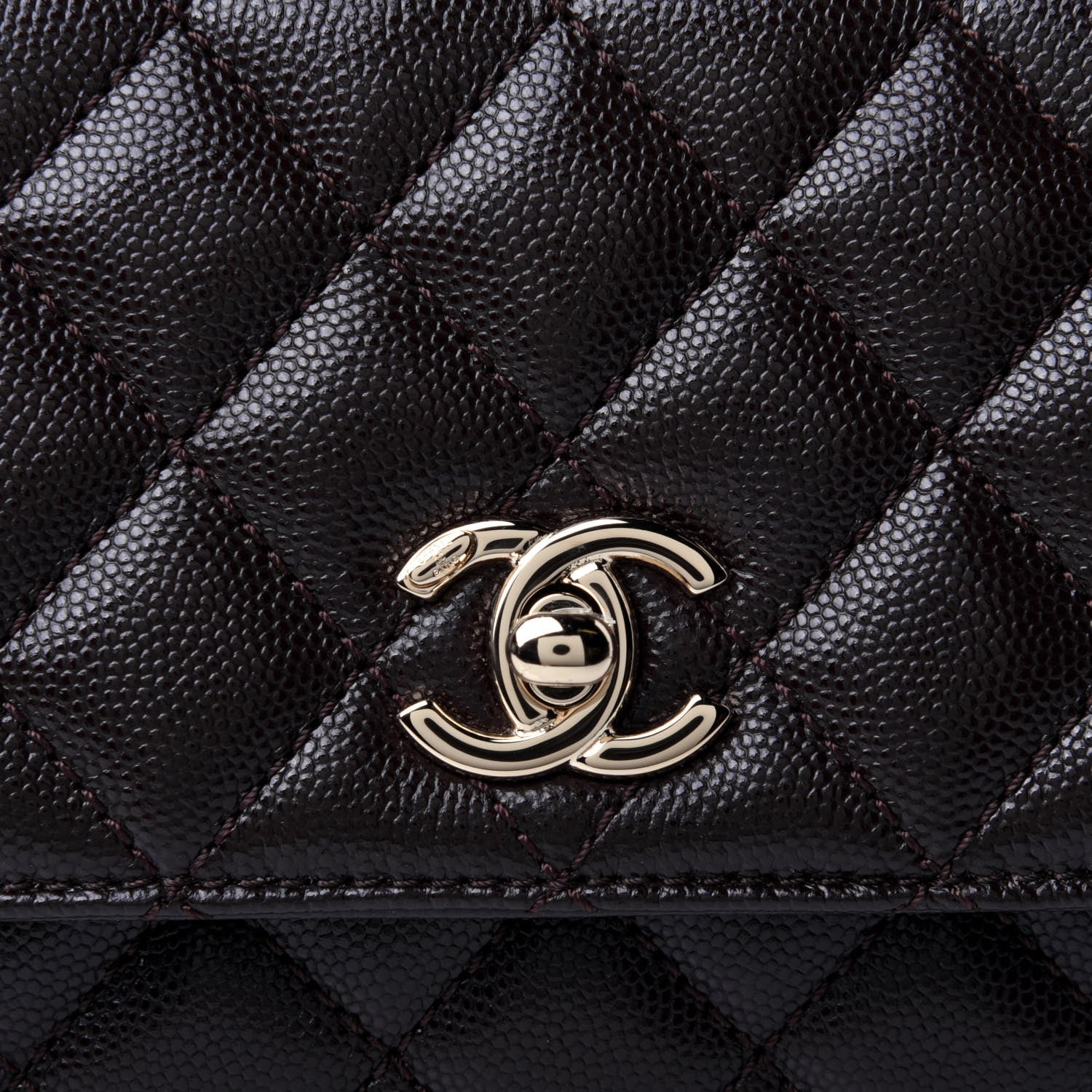 Chanel Caviar Quilted Mini Coco Handle Flap Dark Brown 10 of 10