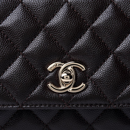 Chanel Caviar Quilted Mini Coco Handle Flap Dark Brown 10 of 10
