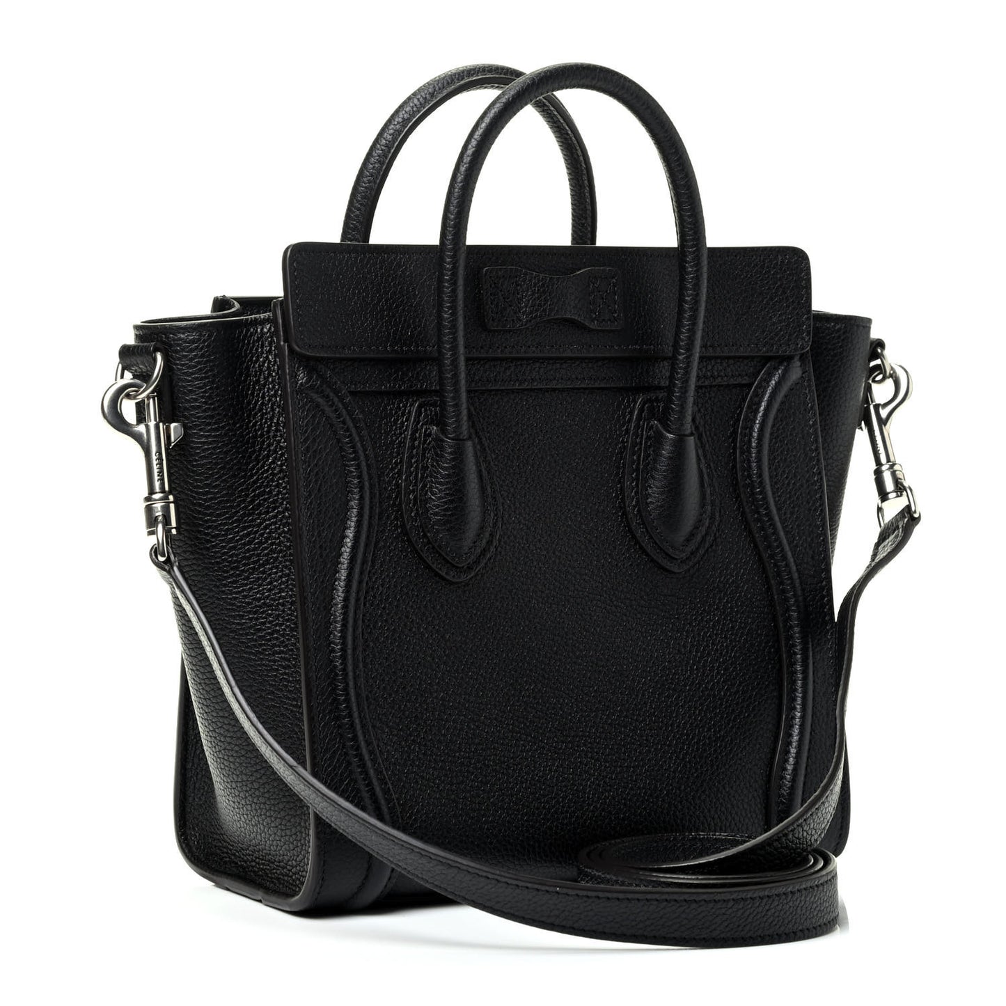 Drummed Calfskin Nano Luggage Black