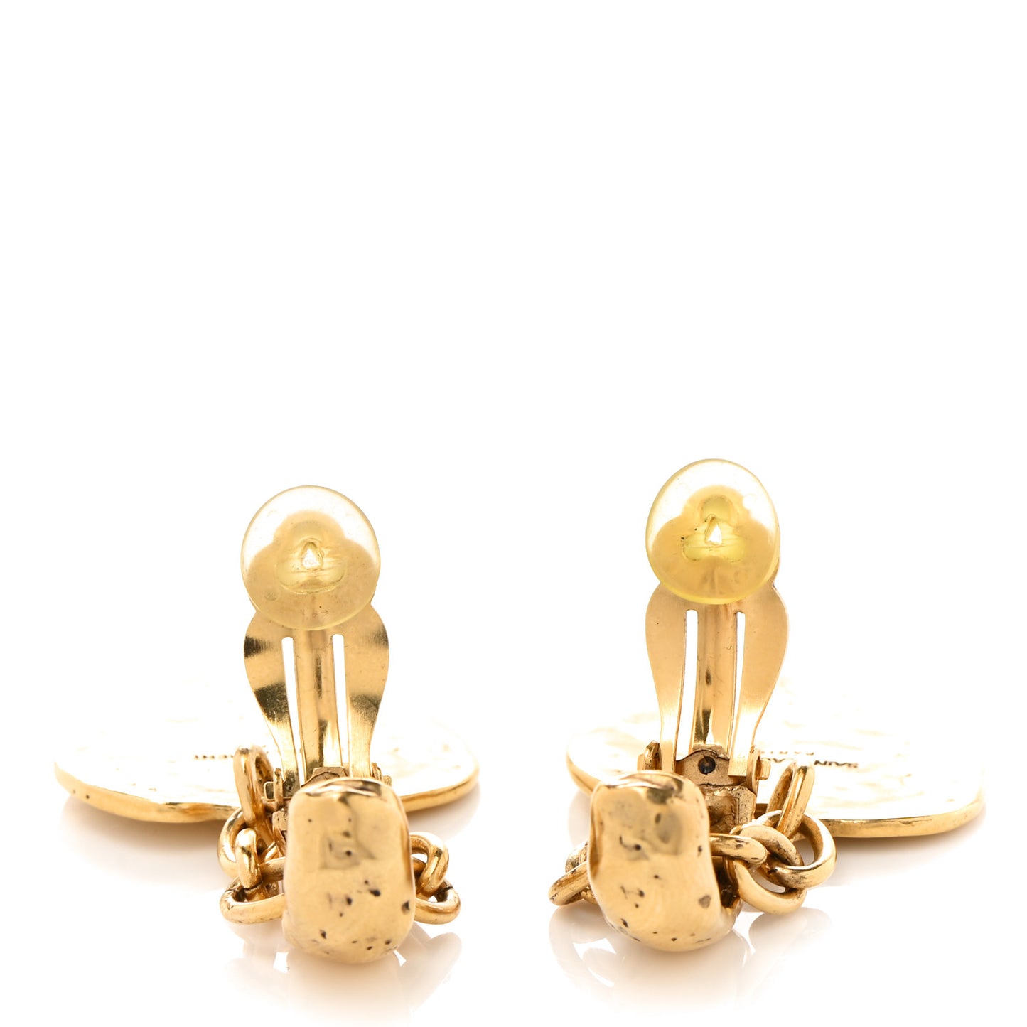 Metal Love Heart Earrings Gold