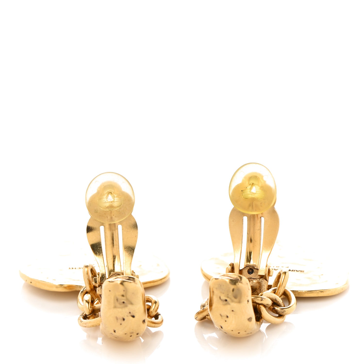 Saint Laurent Metal Love Heart Earrings Gold 3 of 4