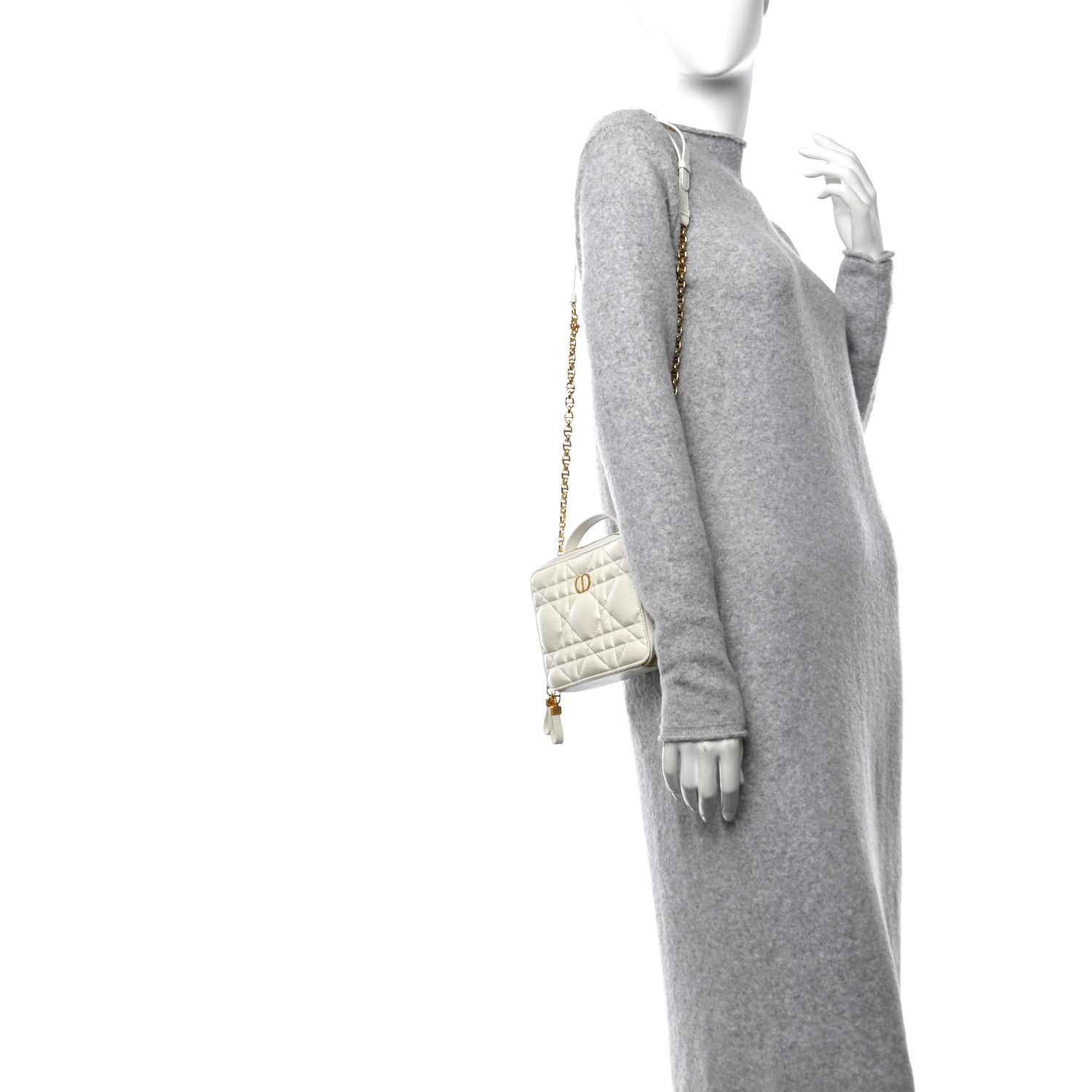 Christian Dior Calfskin Macrocannage Caro Box Bag Latte 2 of 12