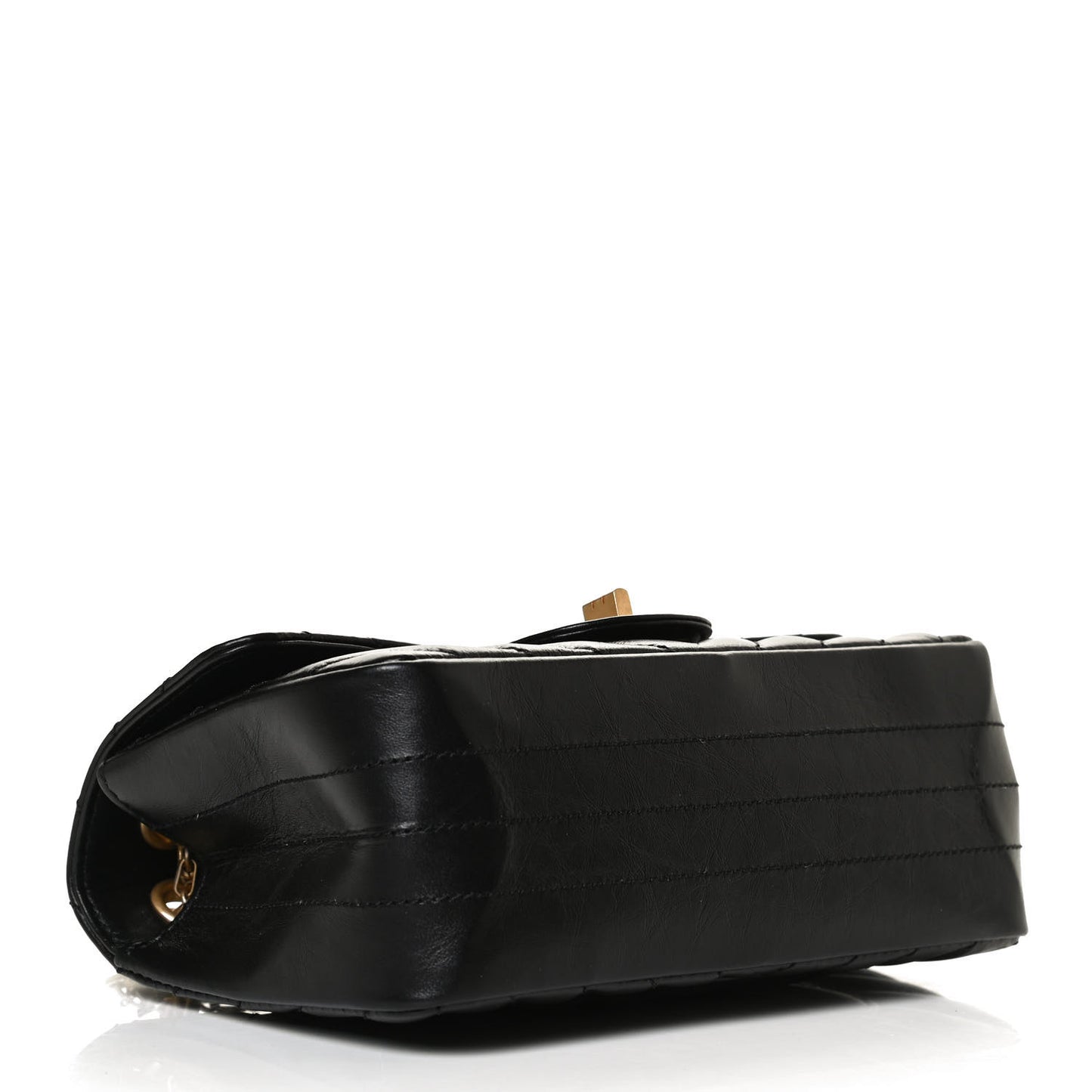 Aged Calfskin Chevron Quilted 2.55 Reissue Mini Flap Black