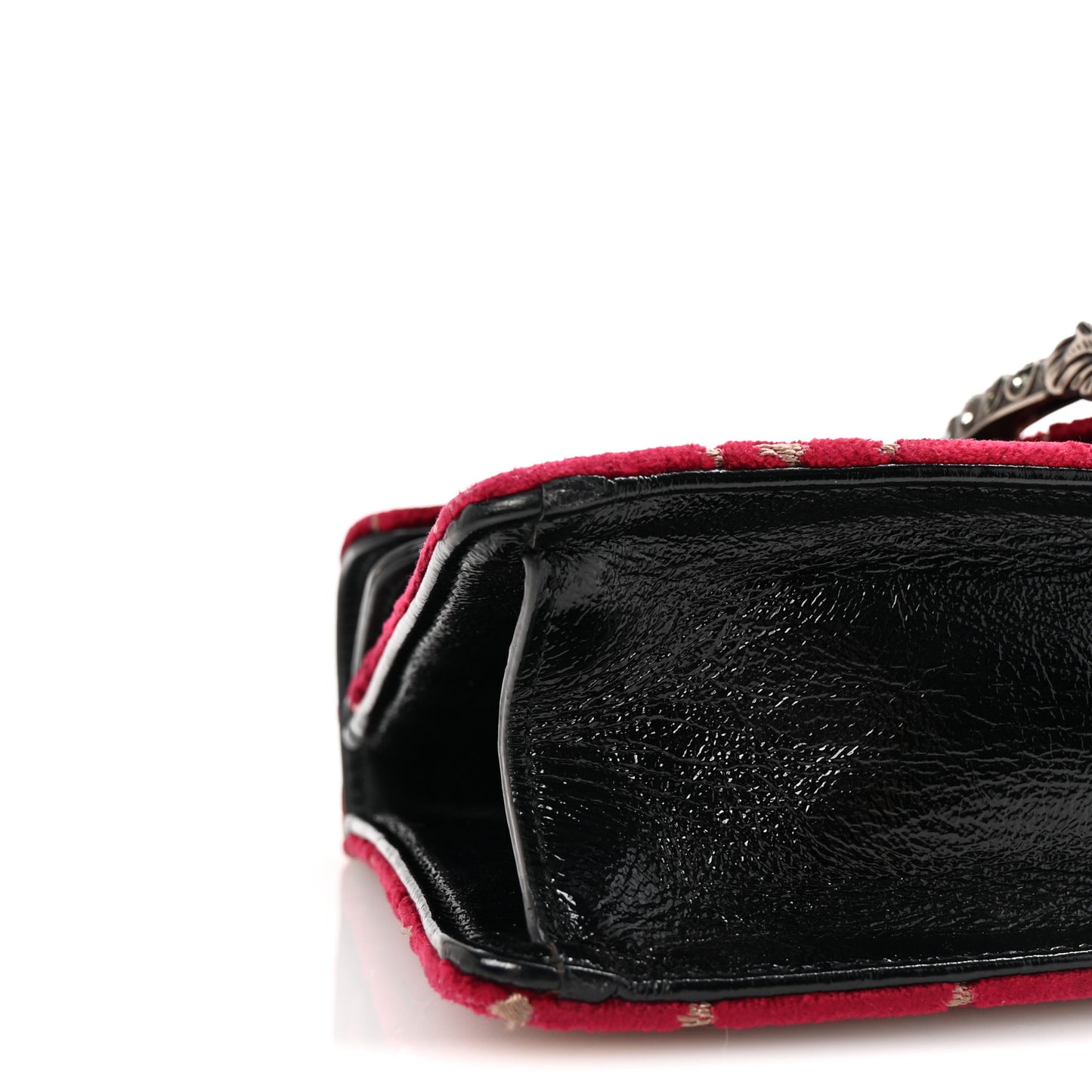 Velvet Skipper Crystal GG Monogram Small Dionysus Shoulder Bag Red Cipria Black Black Diamond