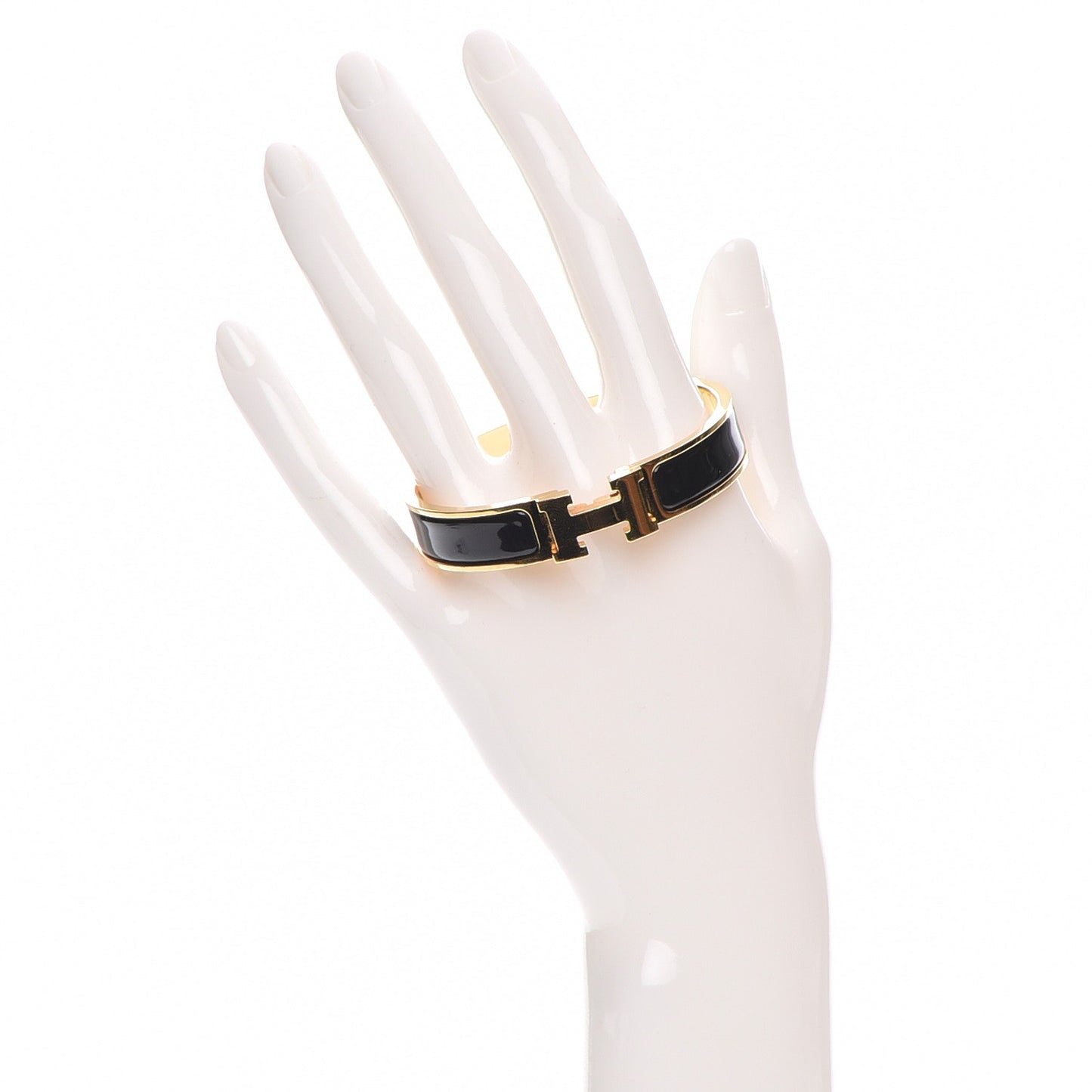 Enamel Narrow Clic Clac H Bracelet PM Black