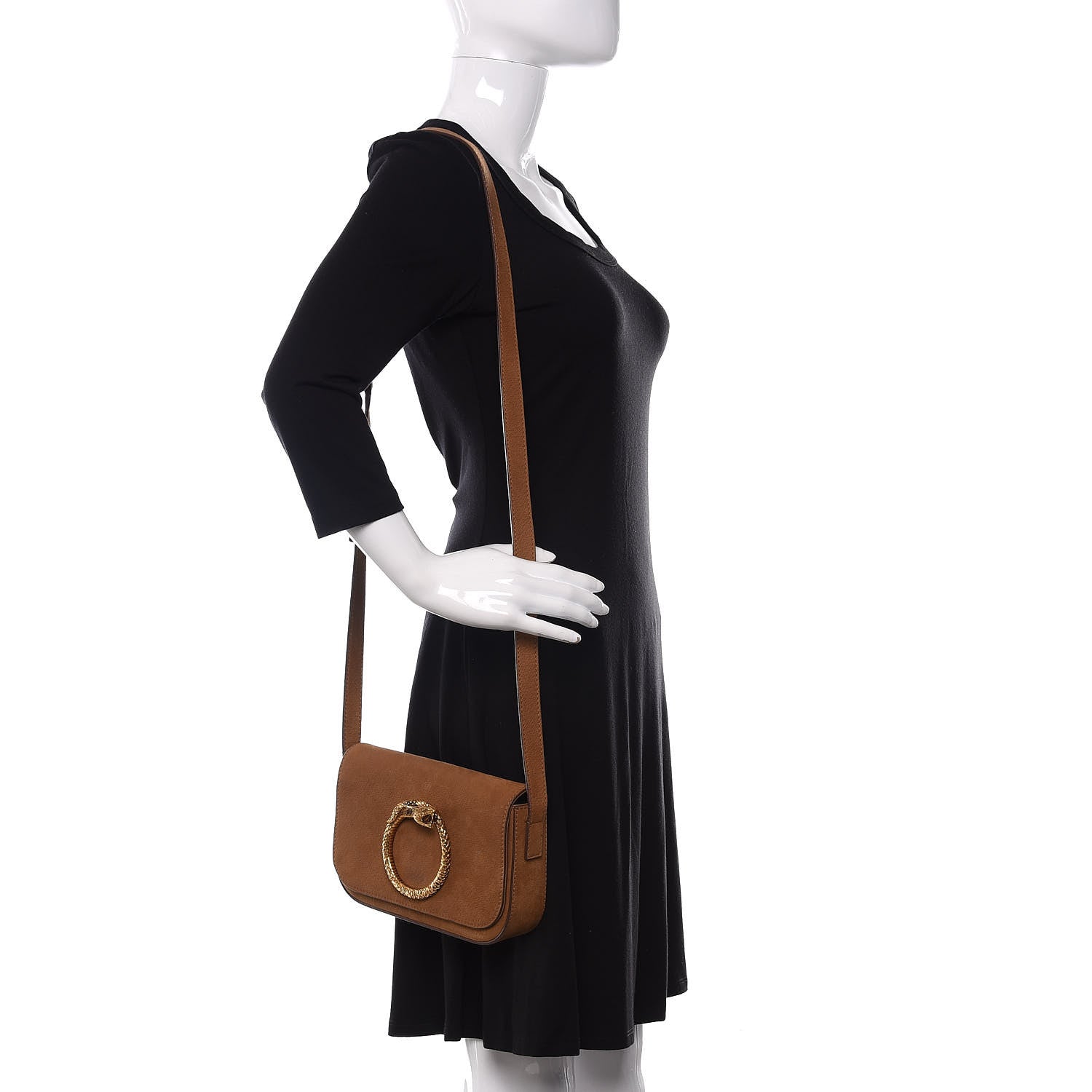 Saint Laurent Suede Eddie Serpent Shoulder Bag Brown 2 of 17
