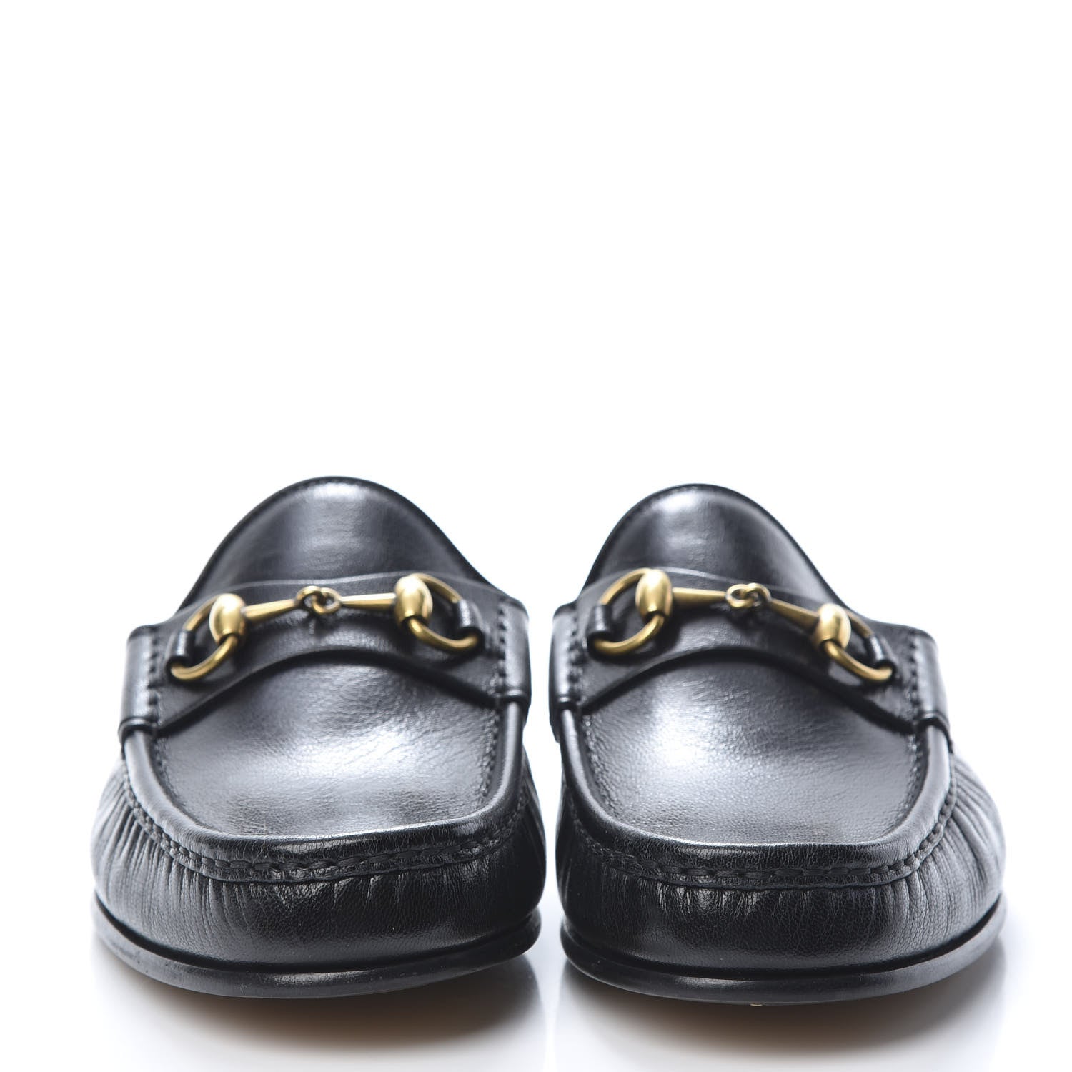 Gucci Goatskin Mens Horsebit Slippers 8 Black 2 of 8