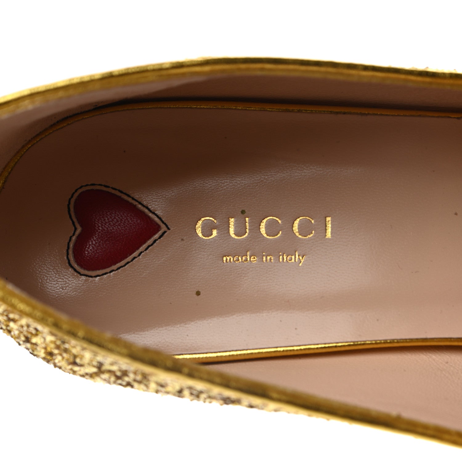Gucci Glitter Web Peyton Loafers 41 Gold 7 of 9