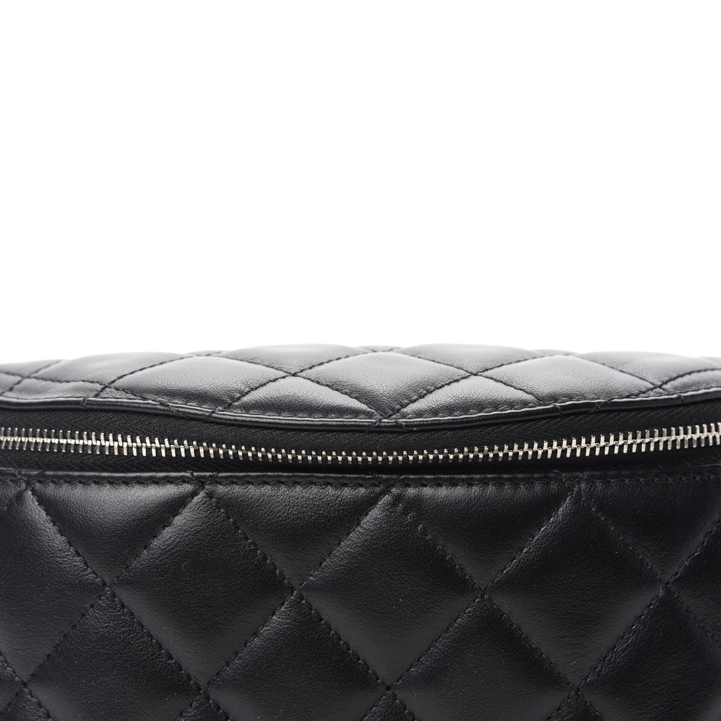 Lambskin Quilted Waist Belt Bag Black