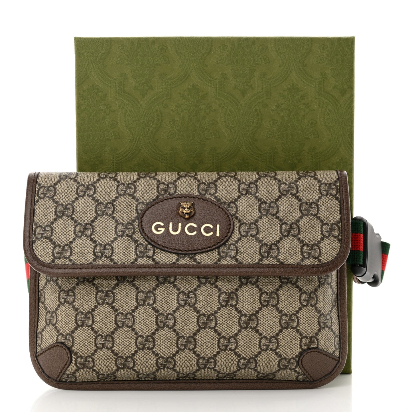 GG Supreme Monogram Neo Vintage Web Belt Bag Brown