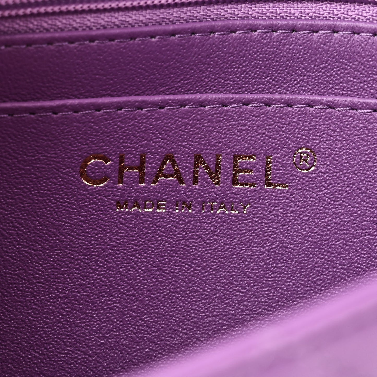 Lambskin Quilted Mini Rectangular Flap Purple