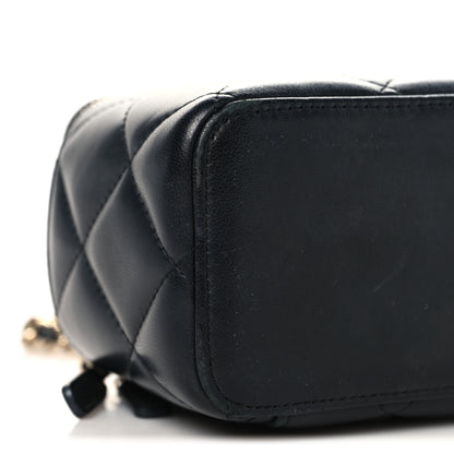 Chanel Lambskin Resin Elegant Chain Small Vanity Case Black 10 of 11