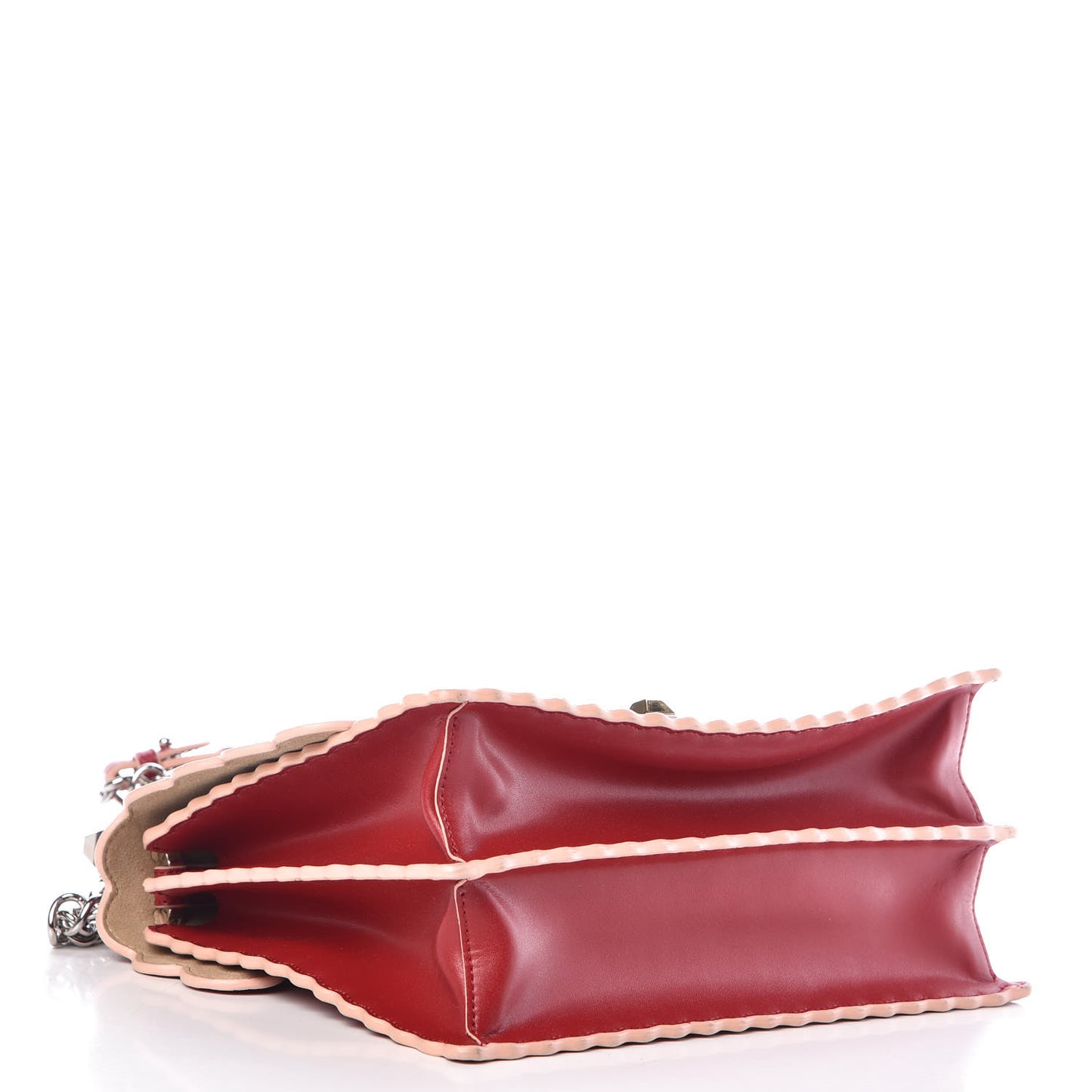 Vitello Liberty Scalloped Studded Kan I Shoulder Bag Fragola