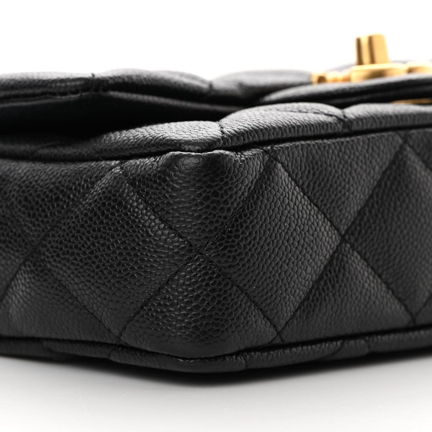 Caviar Quilted Mini Sweetheart Rectangular Flap Black