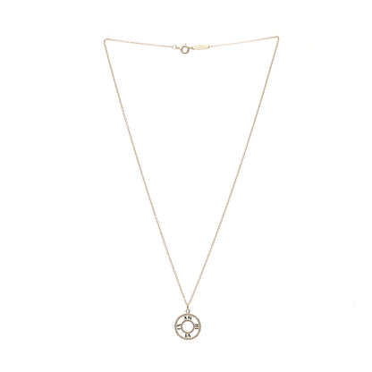 Tiffany 18K Yellow Gold Diamond Small Atlas Open Pave Pendant Necklace 2 of 6