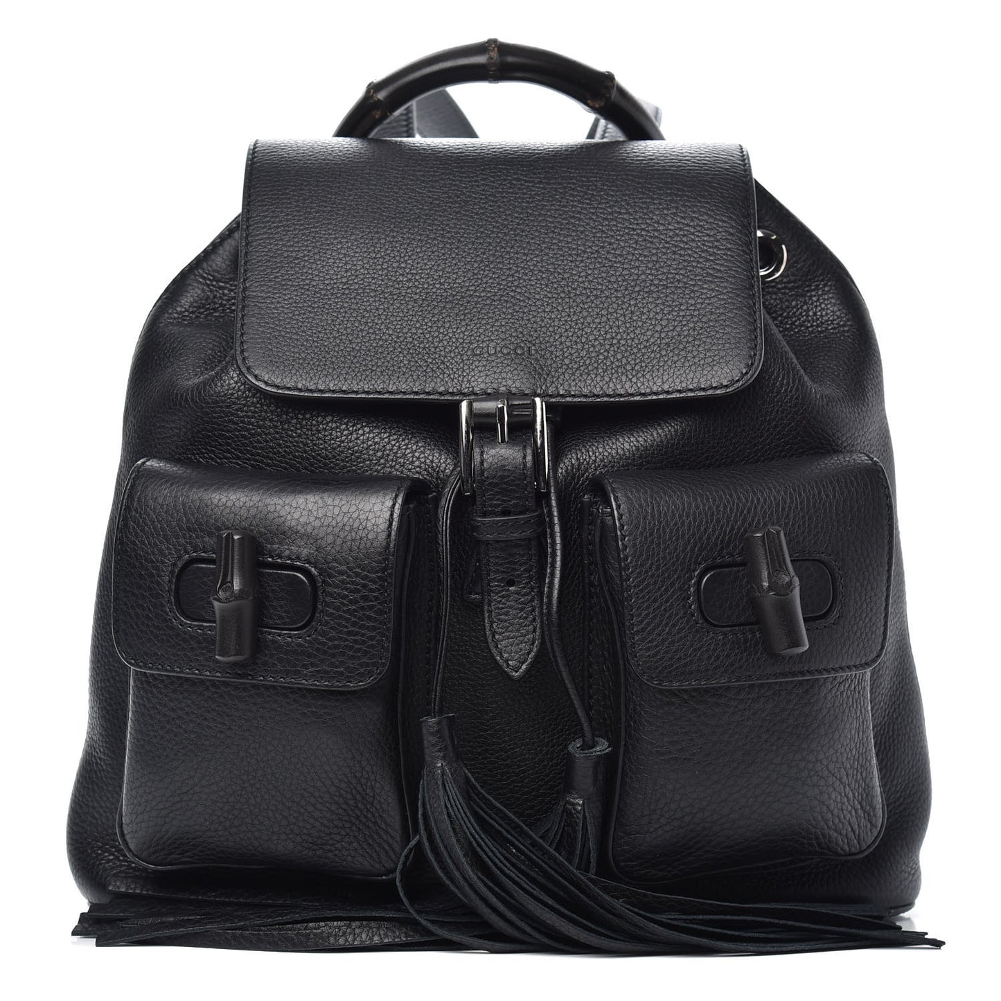 Cellarius Calfskin Medium Bamboo Backpack Black