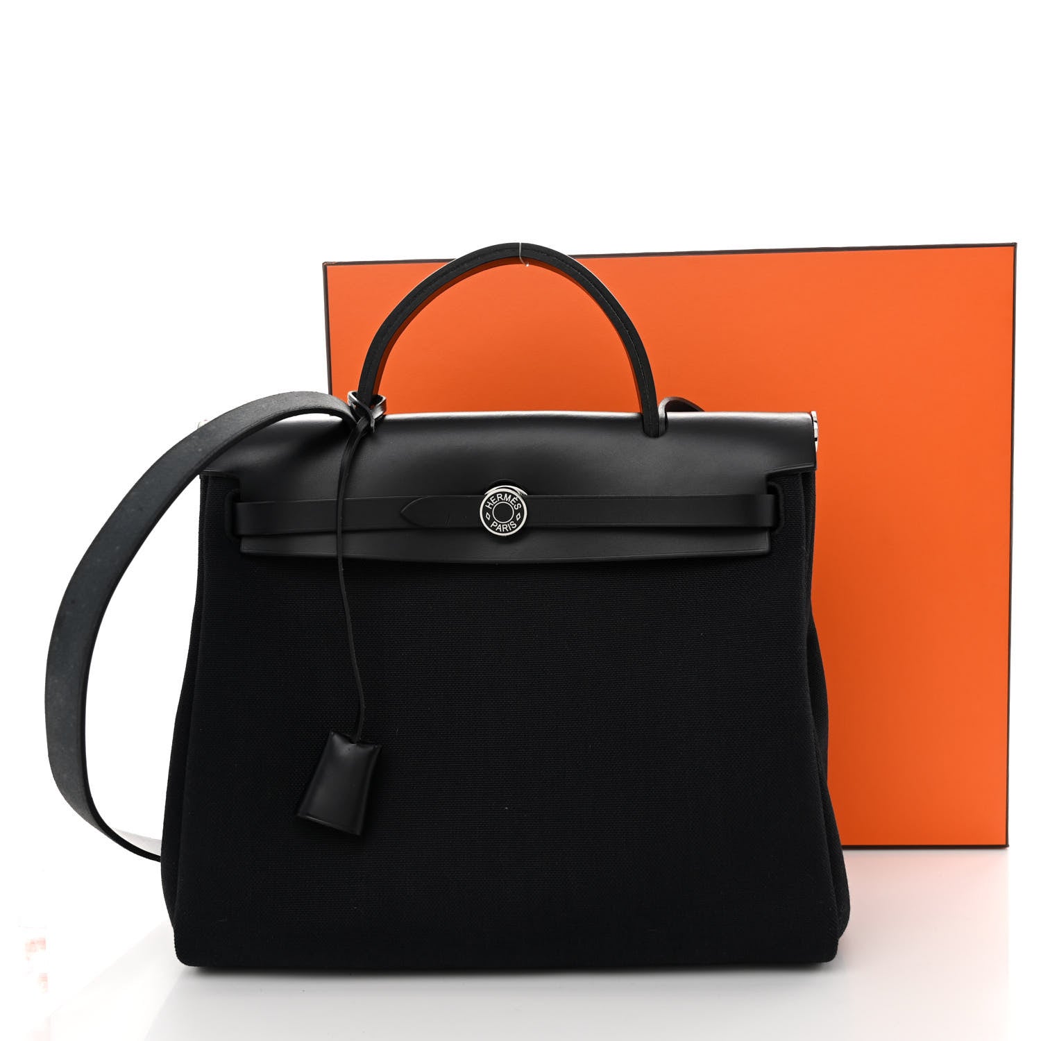 Hermes Military Toile Vache Hunter Herbag Zip Retourne 31 PM Black 12 of 12